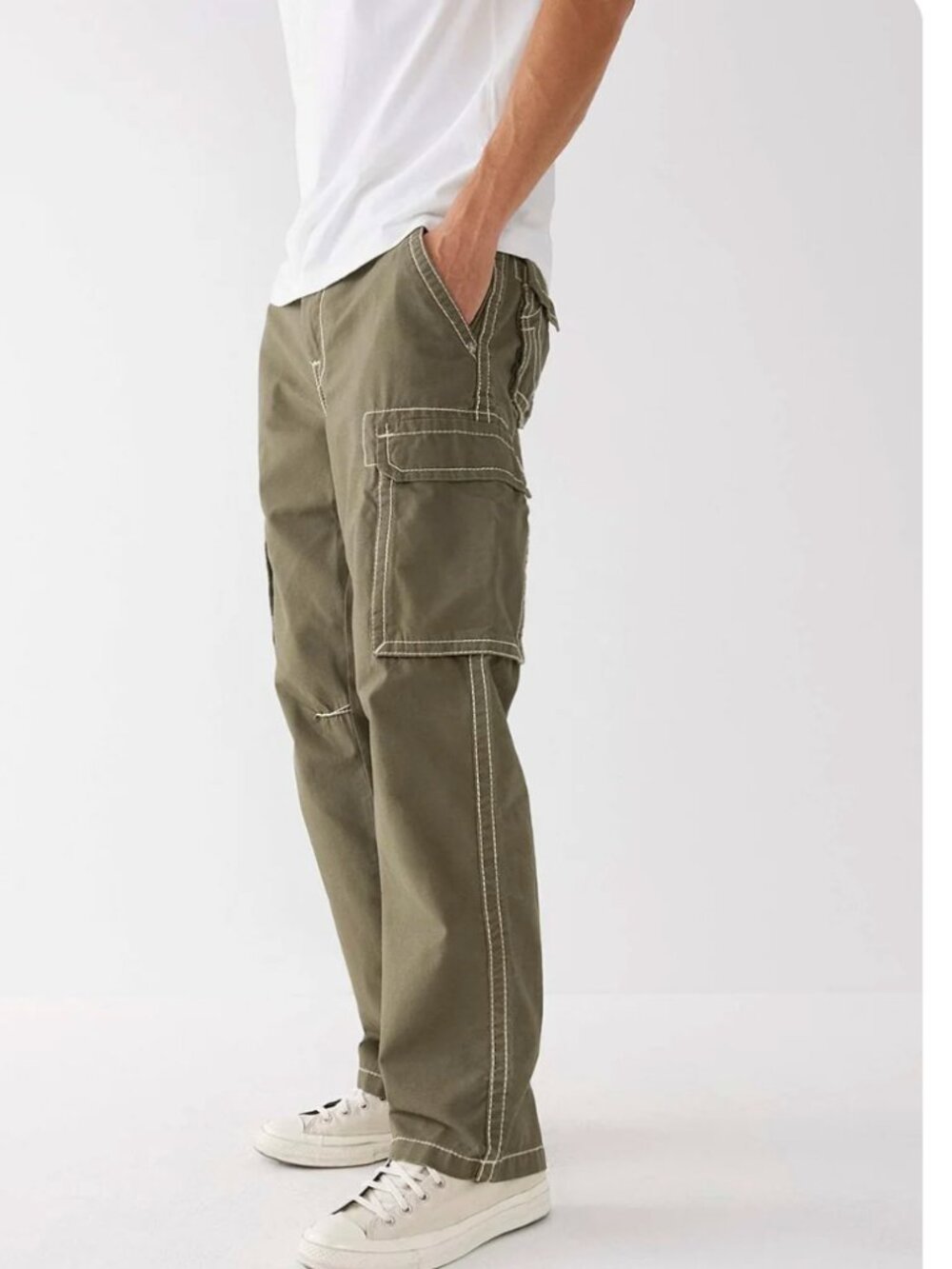 TRUE RELIGION Pants
 Men's Green Ripstop Cargo Pant